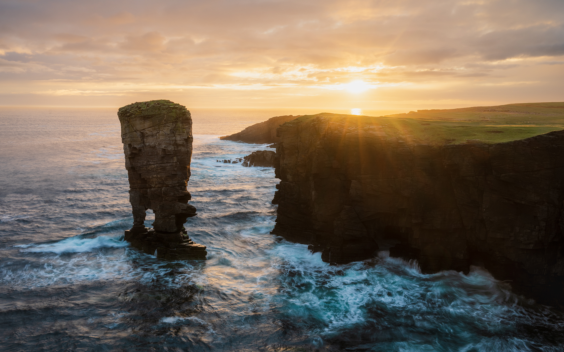 Yesnaby Sonnenuntergang, Orkney Fotoreise