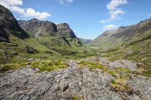 Blick ins Tal von Glencoe, Fotoreise Schottland
