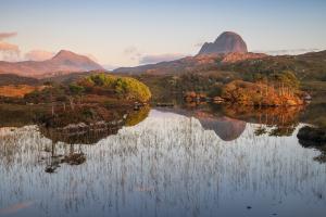 Sonnenuntergang über Suilven und Canisp